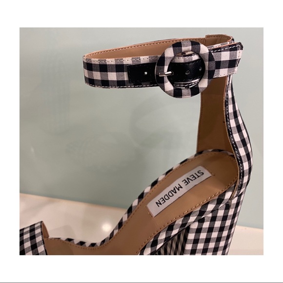 Steve Madden Friday gingham high heeled sandal 8 - Picture 4 of 9